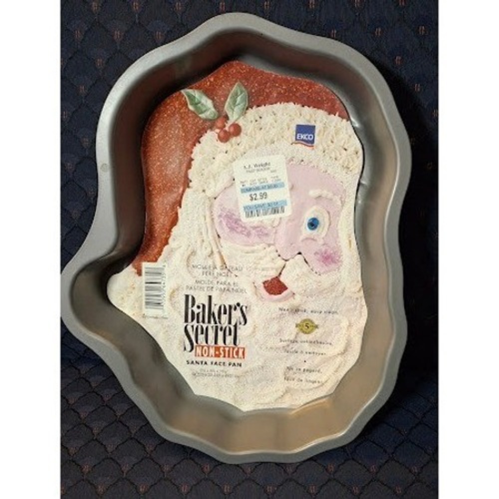 Bakers Secret Santa Face Cake Pan EKCO Non-Stick Christmas Father Christmas Mold